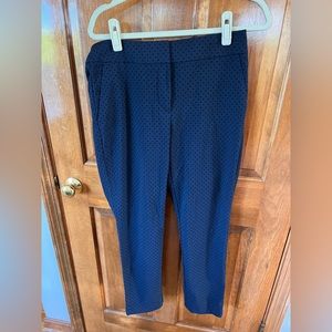 NWT LOFT Marisa Skinny Navy Textured Ankle Pant Size 8